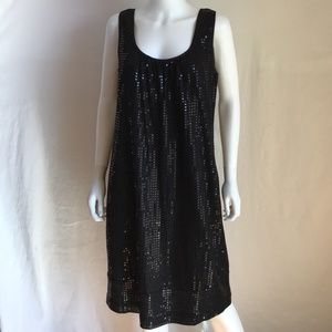 New York & Company Black Tank Sequins Dress